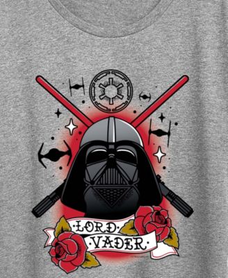 Plus Size Star Wars Darth Vader Traditional Tattoo Short-Sleeve Graphic T-Shirt