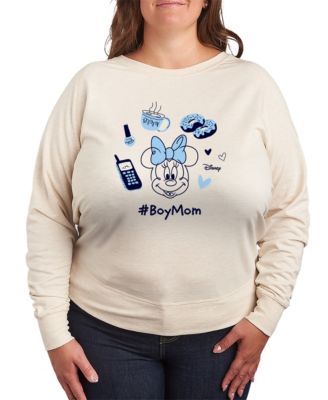 Plus Size Disney Boy Mom Minnie French Terry Long-Sleeve T-Shirt