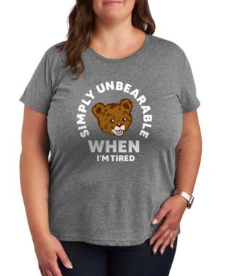 Plus Size Instant Message Tired Simply Unbearable Short-Sleeve Graphic T-Shirt