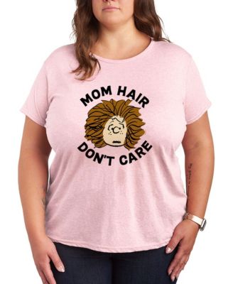 Plus Size Peanuts Mom Hair Don't Care Short-Sleeve Graphic T-Shirt