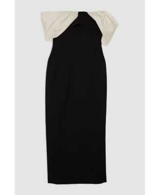 Women's Tailored Taffeta Sleeve Maxi Dress