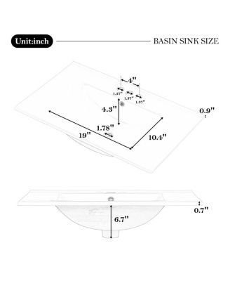 30'' Bathroom Vanity with Ceramic Sink, Solid Wood Frame, Multi-Drawer Storage & Soft Close Door for Modern Bathrooms