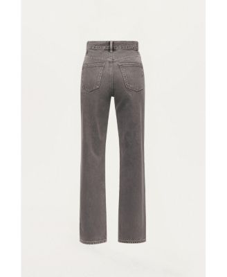 Women's Washed Straight-Leg Jeans