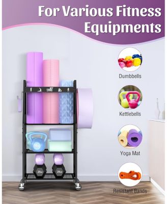 Yoga Mat Storage Racks,Home Gym Storage Rack for Dumbbells Kettlebells Foam Roller,Workout Equipment Storage Organizer.