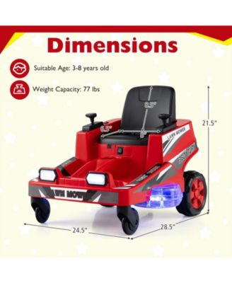 12V Ride on Lawn Mower for Kids with Dual Control Sticks and LED Lights