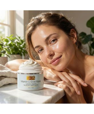 Vitamin C Glow Mask for Brightening - Contains Glycolic and Lactic Acids
