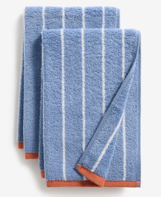 Quick Dry Striped Hand Towel, Set of 2