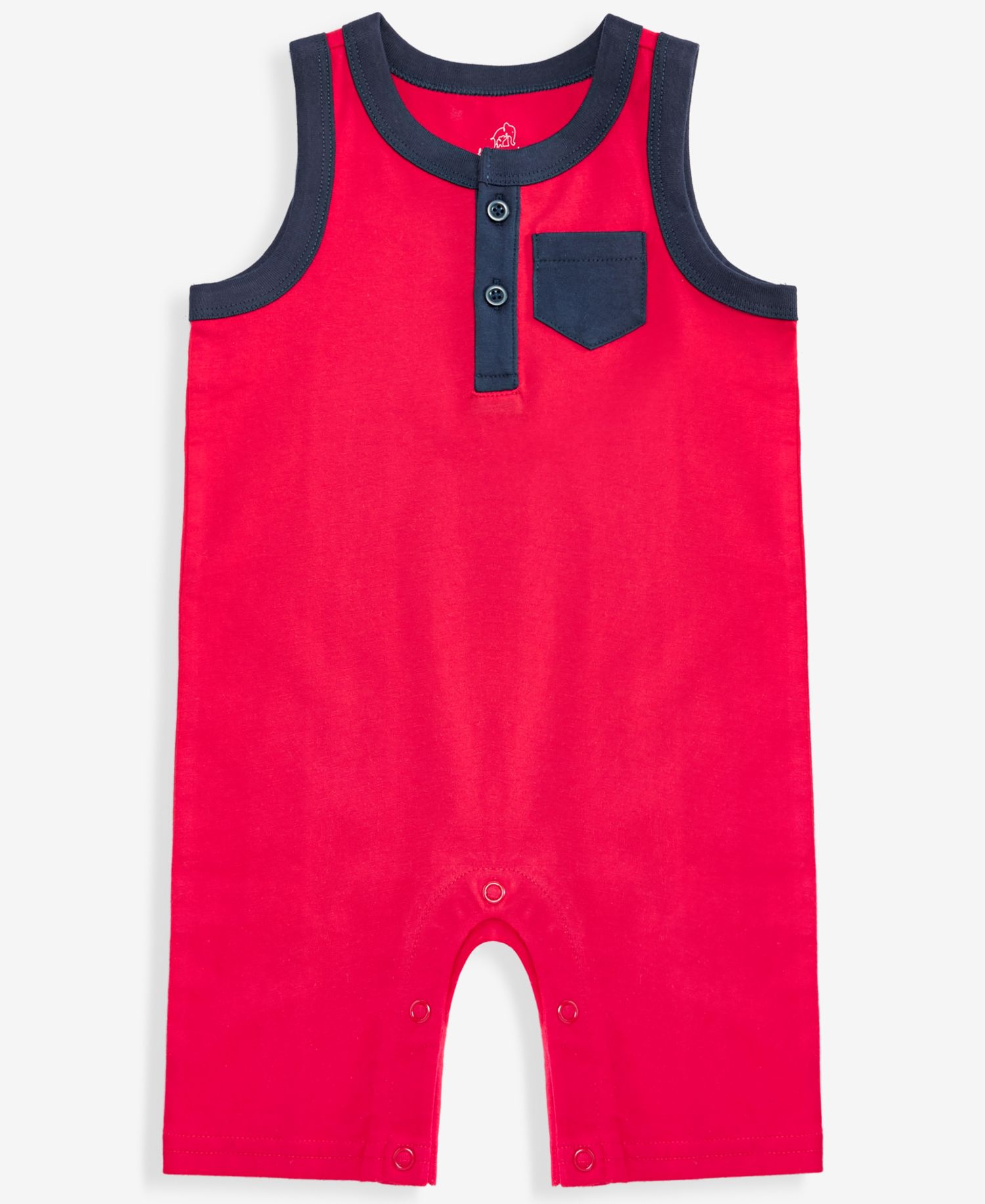 Baby Boys' Solid Cotton Henley Tank Sunsuit