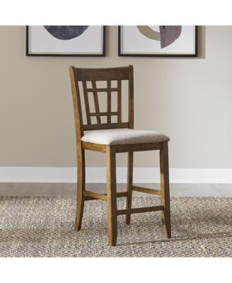 Liberty Furniture Santa Rosa 24 Inch Lattice Back Counter Chair-Set of 2 in Antique Honey