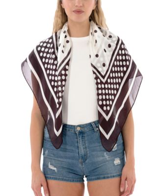 Satin Polka Dot Square Scarf