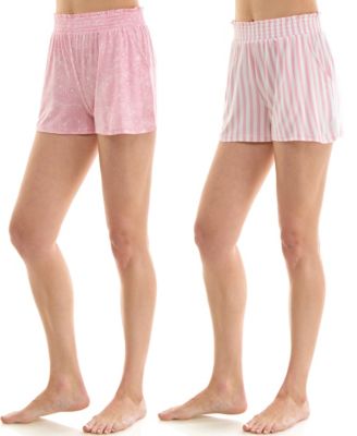Women's Faux Smocked Pajama Shorts, 2-Pack