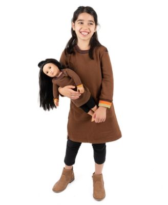 Big Girls Matching Doll Long Sleeve Tunic Sweatshirt Dress