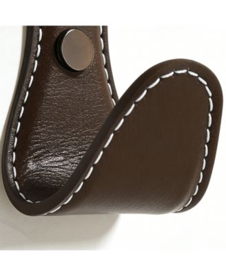 4Pc Leather-Wrapped Zinc Alloy Wall Hooks for Home