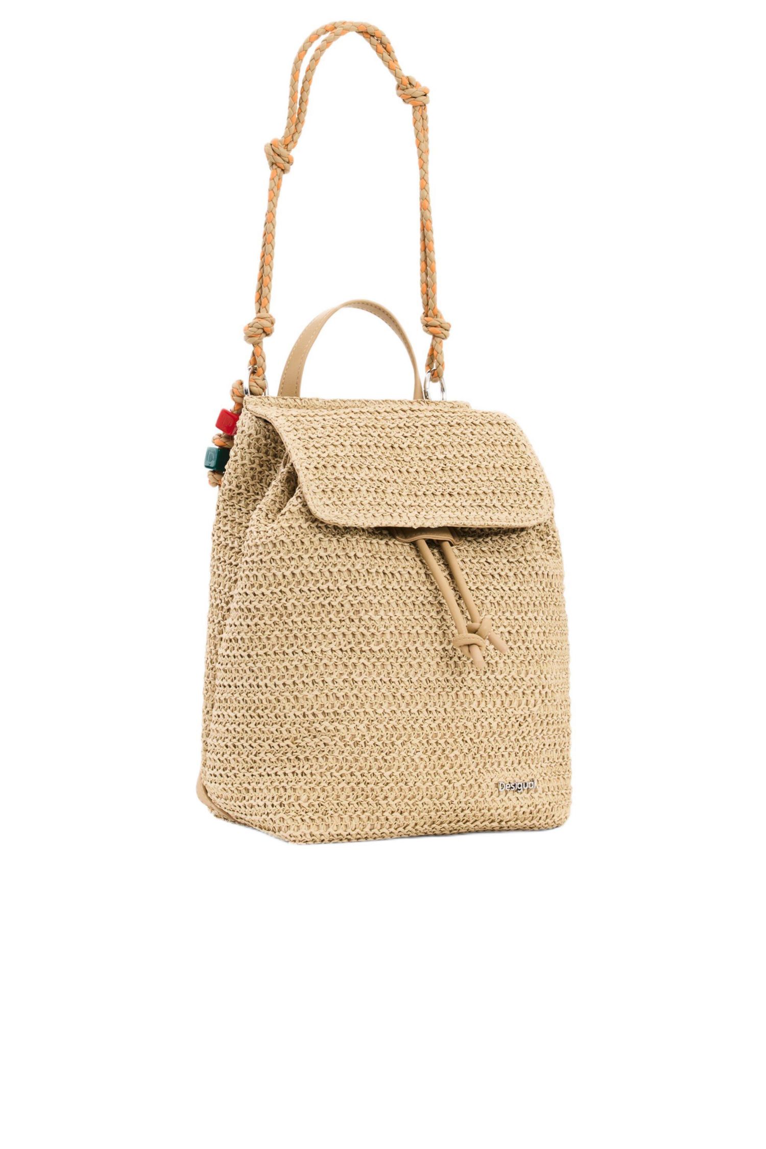 Women's Small raffia backpack charms