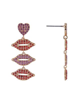 Stone Lip Linear Earrings