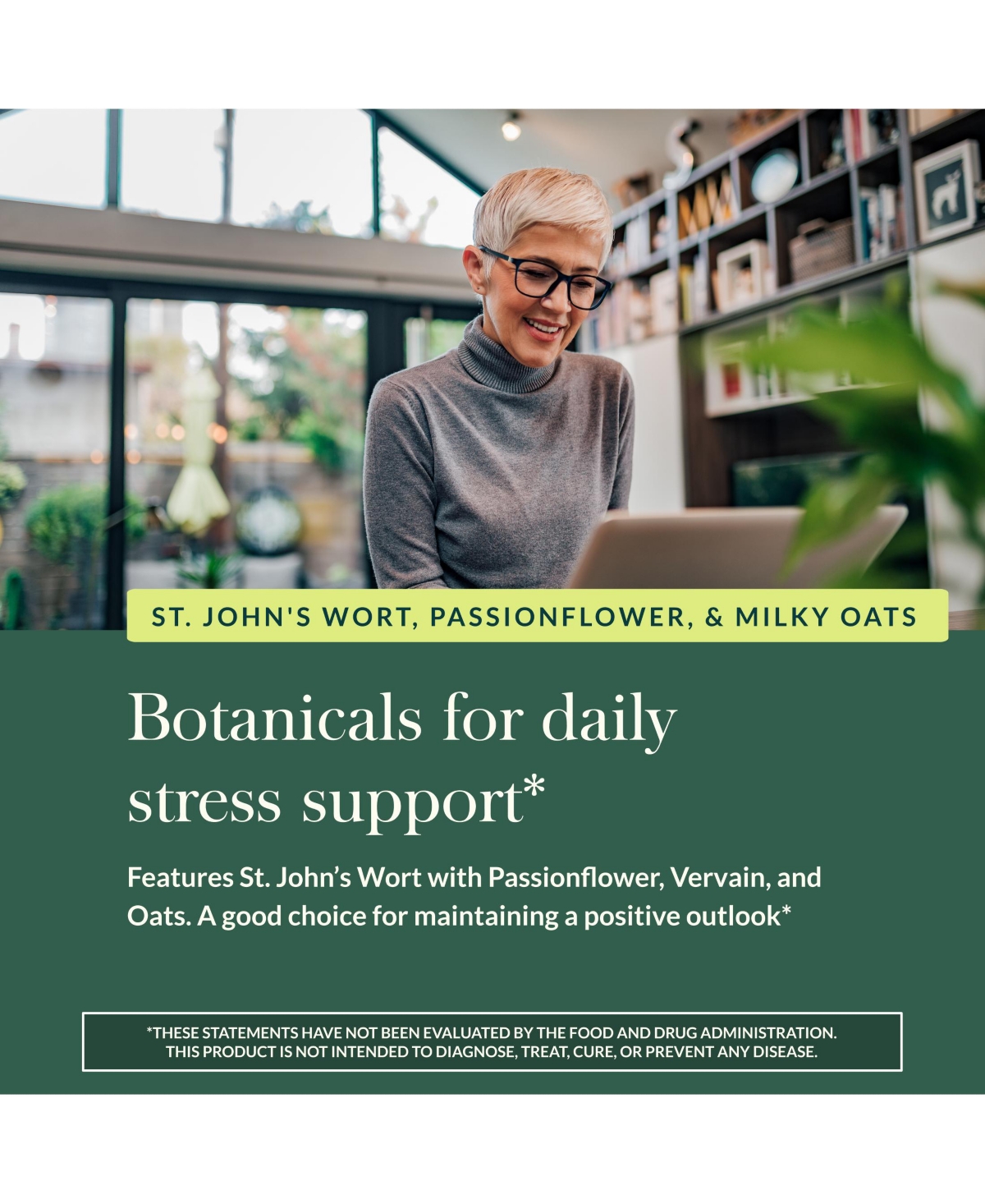 Gaia Herbs Emotional Balance - Stress Support Supplement to Help the Body Cope with Stress - With St. John s Wort, Passionflower, Vervain, and Oats