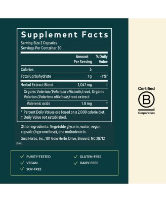 Valerian Root - Support for Calm & Relaxation to Prepare for Sleep - With Valerian Root Extract - 60 Liquid Phyto-Caps (30 Servings)