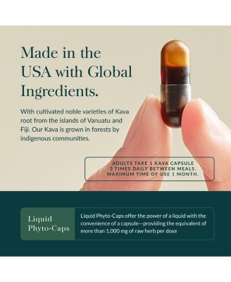 Kava Root - Helps Sustain a Sense of Calm & Relaxation During Times of Stress- 60 Liquid Phyto-Caps (60 Servings)