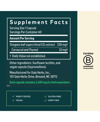 Oil of Oregano - Immune & Antioxidant Support Supplement - With Oregano Oil, Carvacrol & Thymol - 60 Liquid Phyto-Caps (60 Servings)