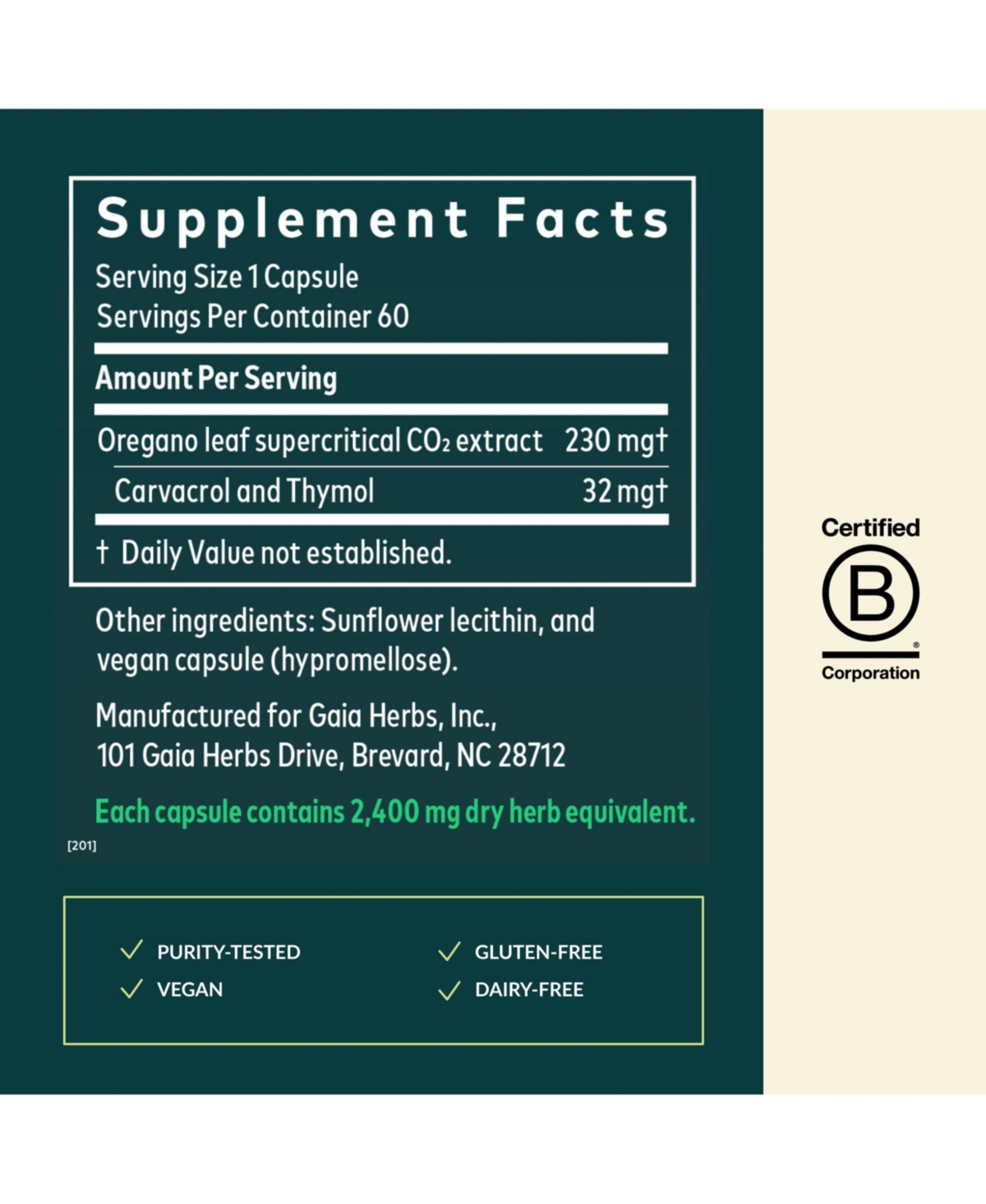 Gaia Herbs Oil of Oregano - Immune and Antioxidant Support Supplement to Help Sustain Overall Well-Being - With Oregano Oil, Carvacrol, and Thymol