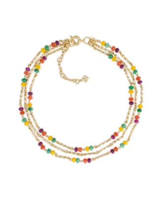 Gold-Tone Plated Triple Modular Necklace