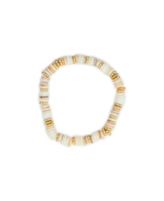 Gold-Tone Plated Wood Butterfly Stretch Bracelet Set