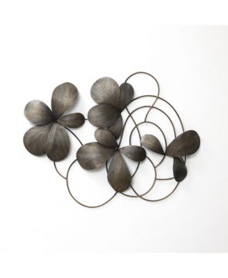 Metal Wall Art, 42” Wide Abstract Floral Decor