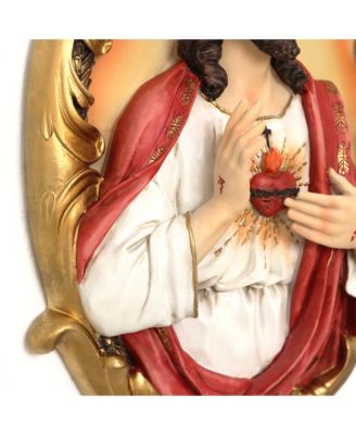 Sacred Jesus Wall Plaque, Oval Christian Home Decor Plaque for Prayer Room & Faith Display