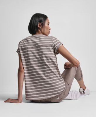 Women's Crew Neck Roll-Sleeve Top
