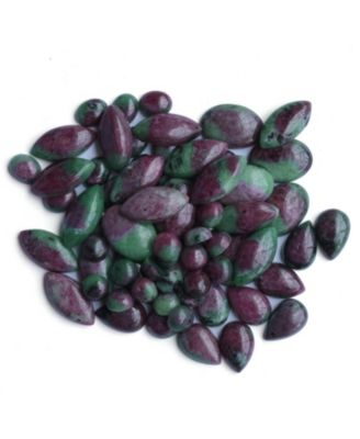 Sterling Ruby Zoisite Pear-Cut Squash Blossom Necklace, 17 to