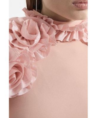 Women's Bandage Rosette Midi Detail Dress