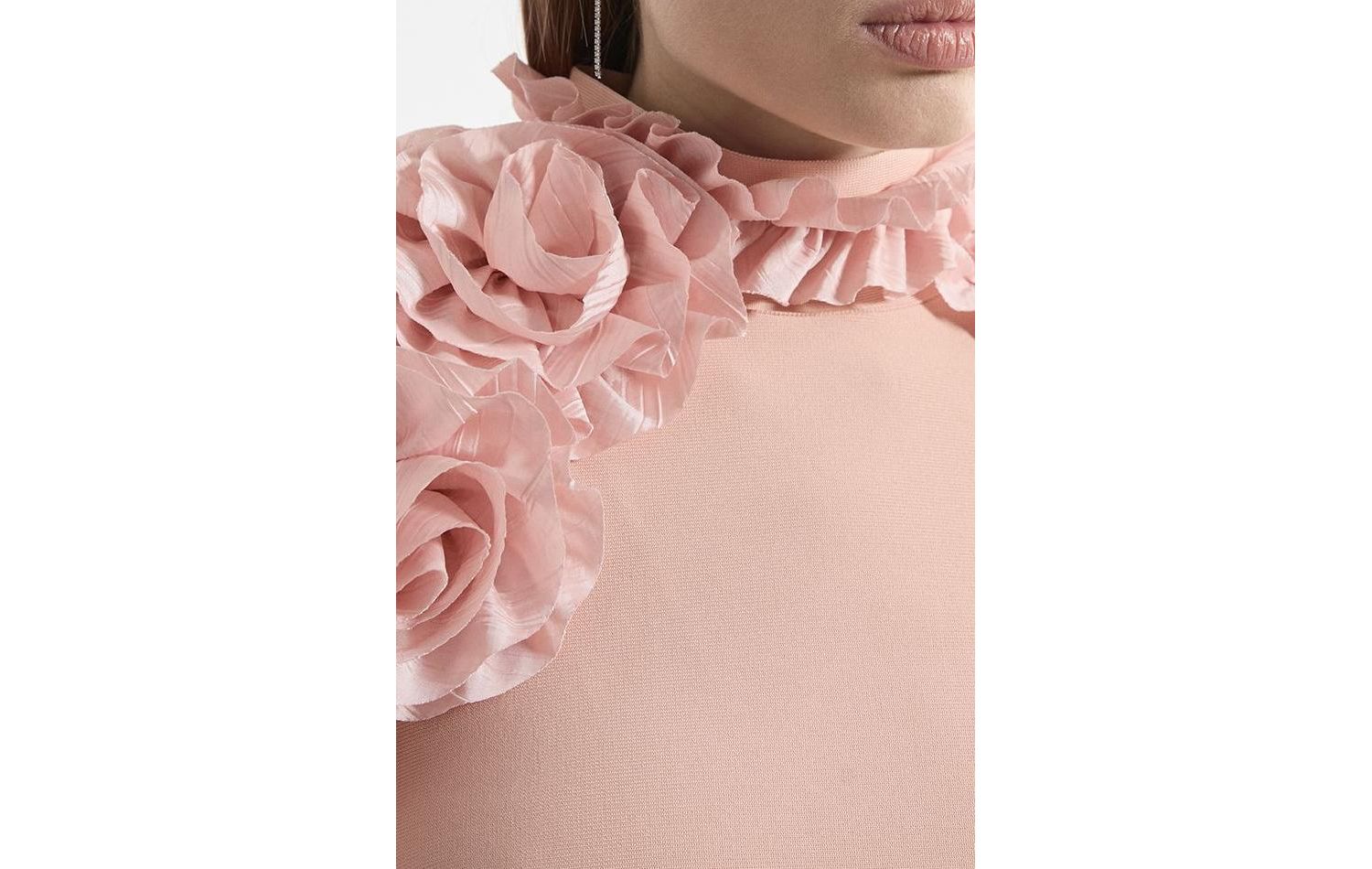 Women's Bandage Rosette Midi Detail Dress