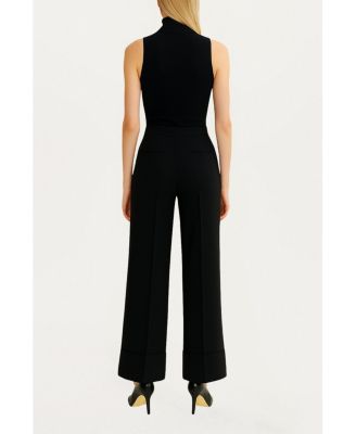 Women's Cuffed Wide-Leg Trousers