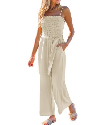 Women's Square Neck Zipper Closure Unlined Jumpsuit