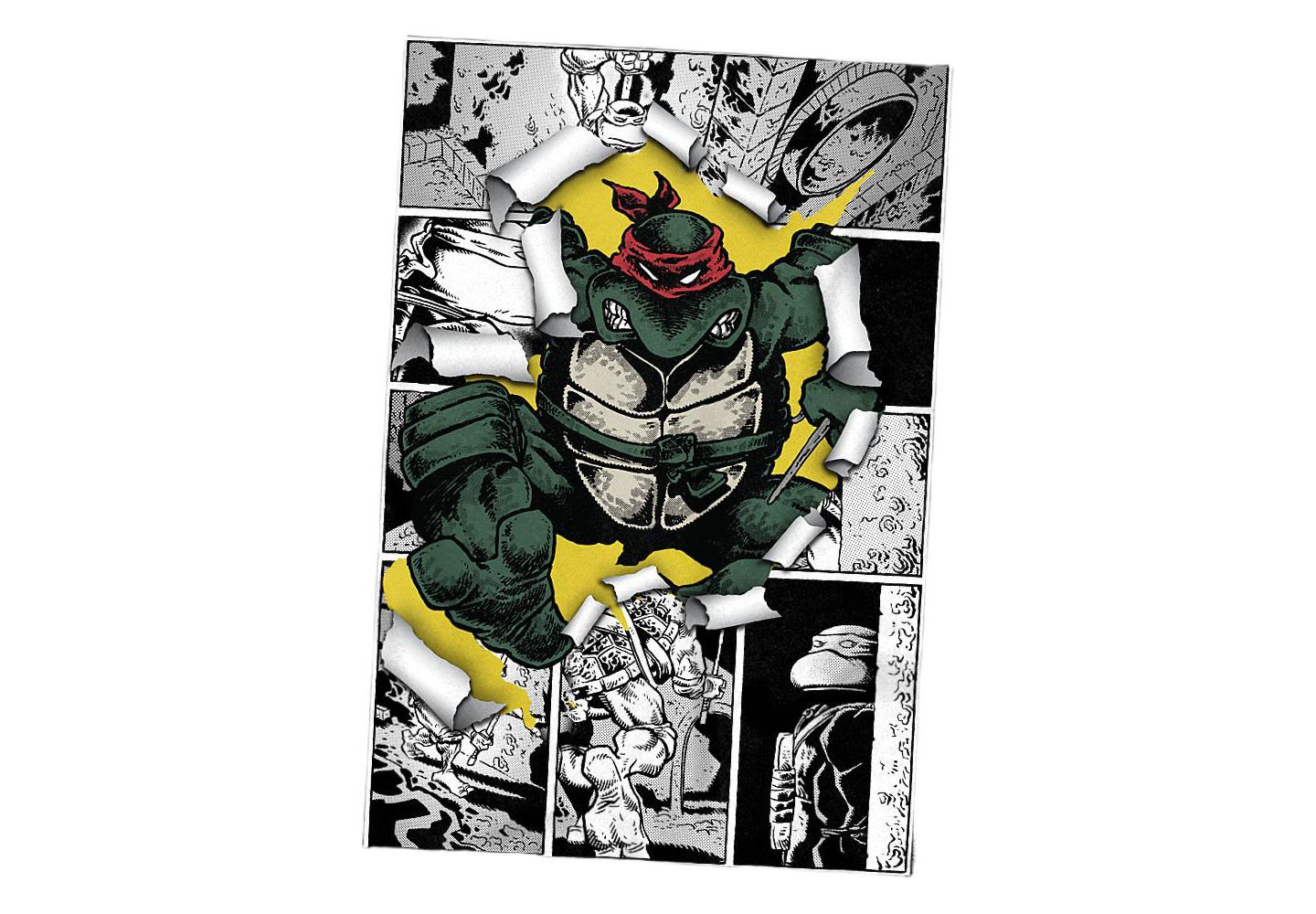 Мужская футболка Teenage Mutant Ninja Turtles Big & Tall Leaping Panels, цвет: Чёрный — фото 2