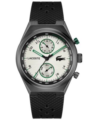 Men's Line Racer Black Silicone Strap Watch, 42mm