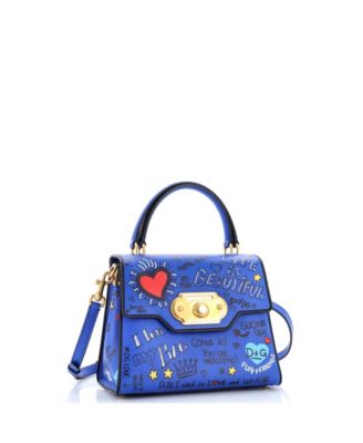 Small Welcome Top Handle Bag Printed Leather