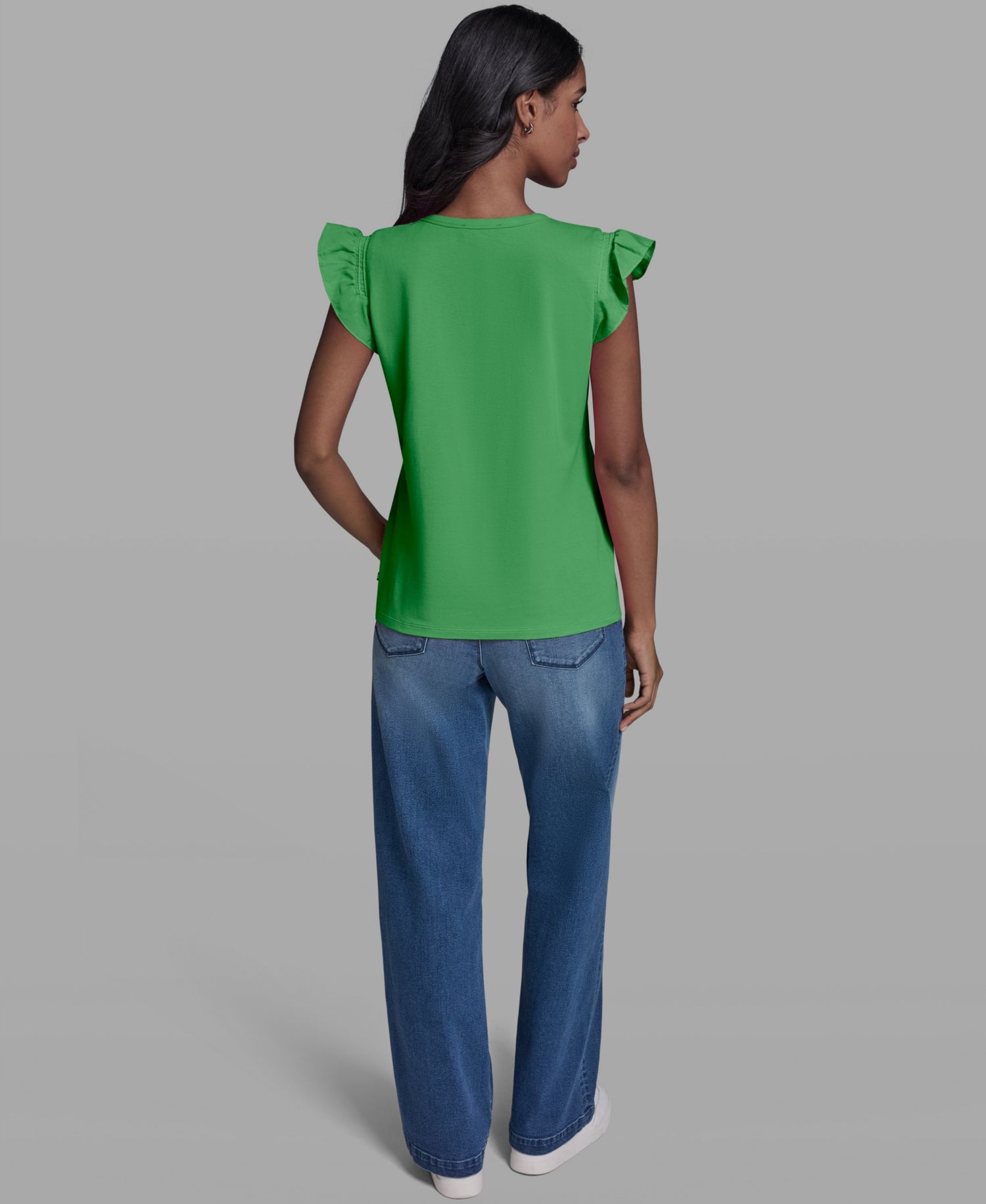 Women's Scallop Trim Boat Neck Top