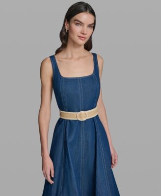Women's Sleeveless Square Neck Tank Top Dress