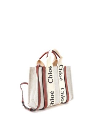 Small Woody Convertible Tote Canvas with Leather