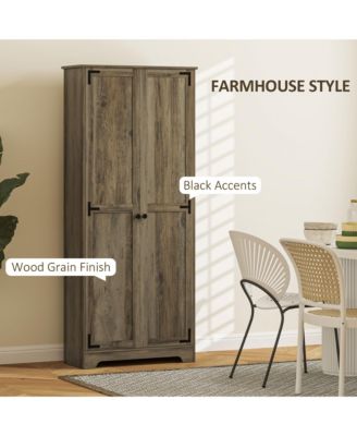 72" Farmhouse Pantry Cabinet, Tall Storage Cabinet, Distressed