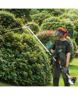 52CC 6-in-1 Gas Trimming Tool Set, Hedge Trimmer, String Trimmer, Brush Cutter, Edger, Pole Saw, Chainsaw Pruner, Extension Pole