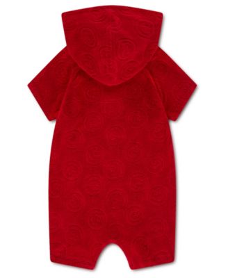 Baby Boys' Terry Hooded Smiley Short-Sleeve Romper