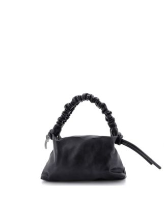 Mini Drawstring Top Handle Bag Leather