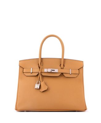 Birkin 30 Handbag Brown Epsom with Palladium Hardware