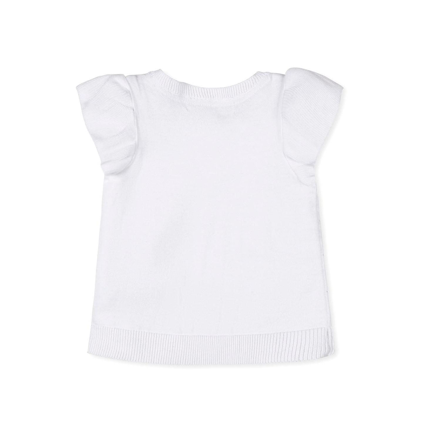 Свитер Hope & Henry Organic Ruffle Sleeve Pointelle для девочек, цвет: Белый — фото 2
