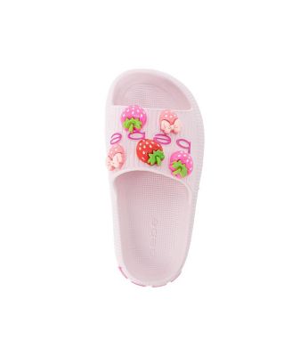 Little Girls Girls  EVA Slide – Lightweight Comfy Slide Sandals with Strawberry Charms