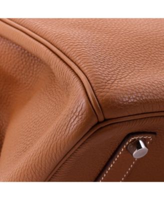 Birkin 35 Handbag Brown Togo with Palladium Hardware