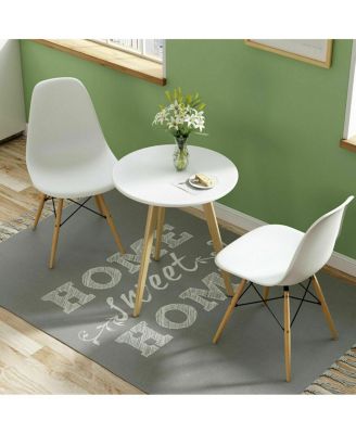 Set of 2 Dining Chairs Mid Century Modern Wooden Legs Kitchen Living Room