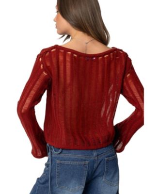 Women's Sagir Sheer Ladder Knit Top